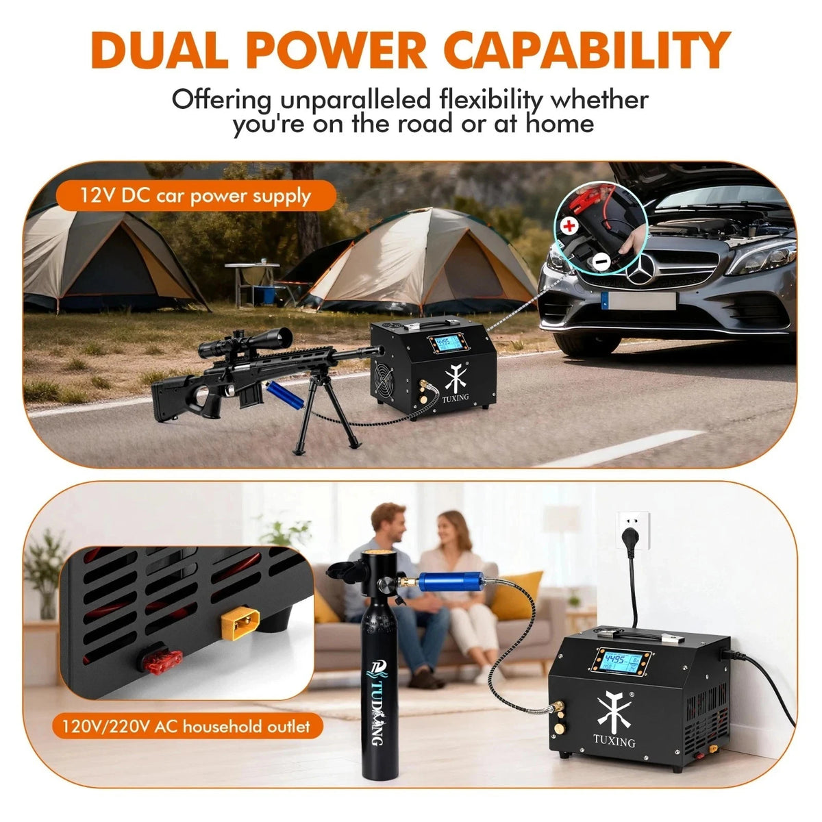4500PSI PCP Air Compressor 300Bar Digital LCD Control Built-in Power Adapter UK - SM Nexus Mart