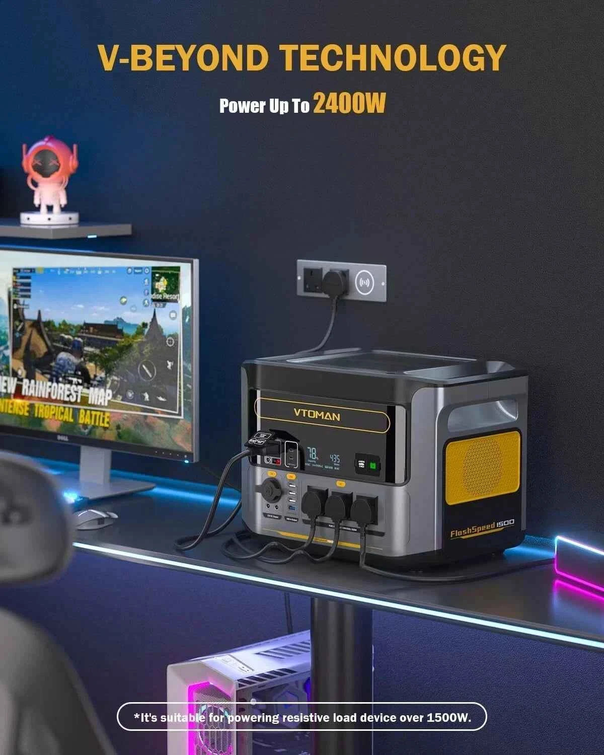 VTOMAN FLASHSPEED1500 Portable Power Station 1548Wh Solar Generator with LiFePO4