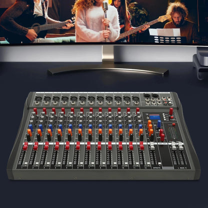 12 Channel Sound Audio Mixer Bluetooth USB DJ Live Studio Mixing Console Amplifi - SM Nexus Mart