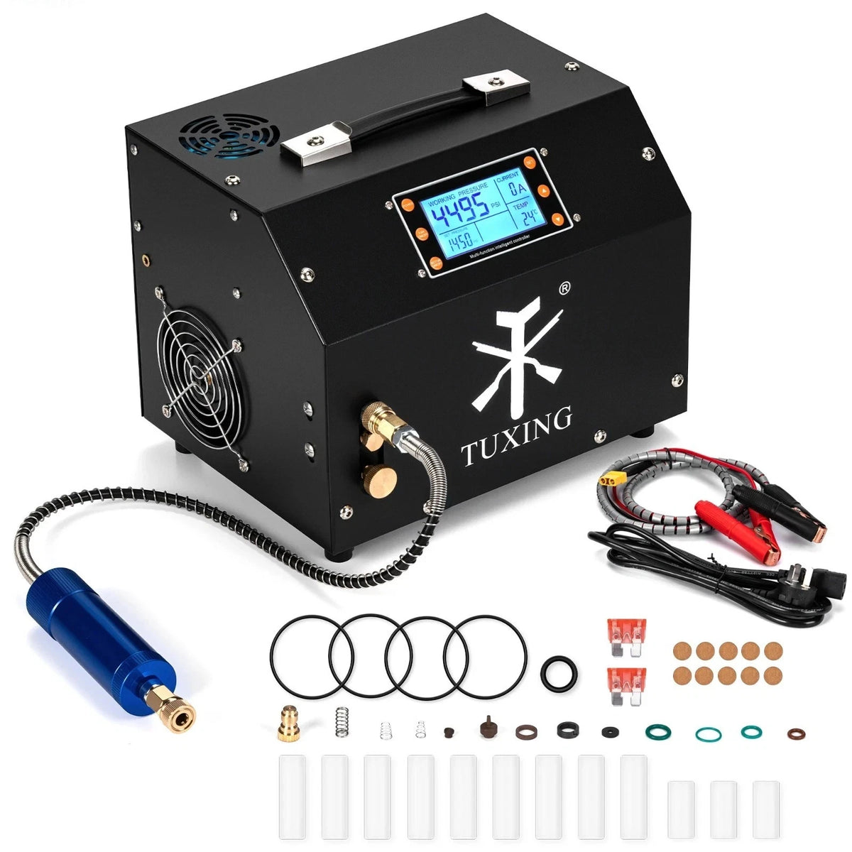 4500PSI PCP Air Compressor 300Bar Digital LCD Control Built-in Power Adapter UK - SM Nexus Mart