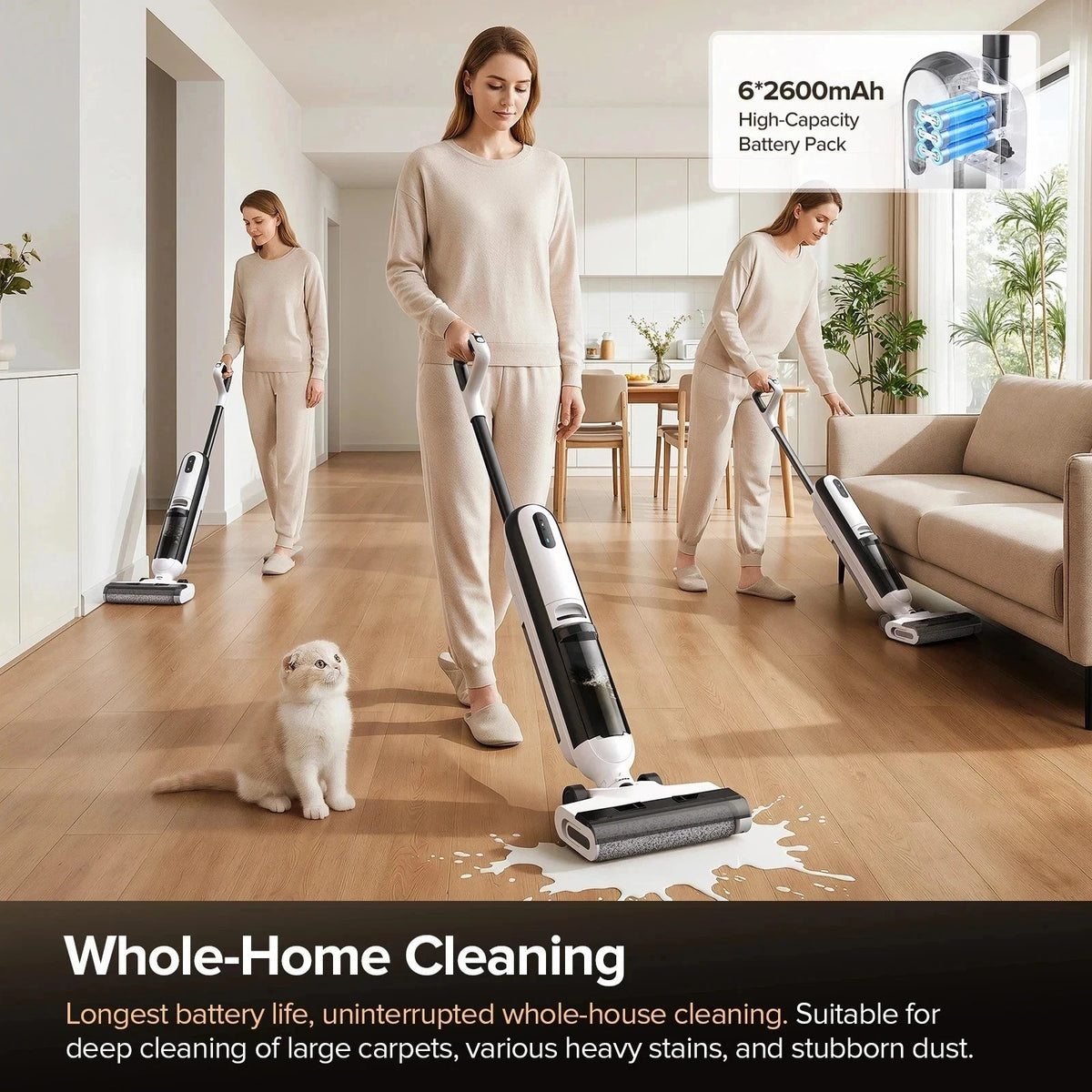 T6 16KPA Cordless Wet Dry Vacuum Cleaner All-in-One Self-Cleaning Hard Floor Mop - SM Nexus Mart