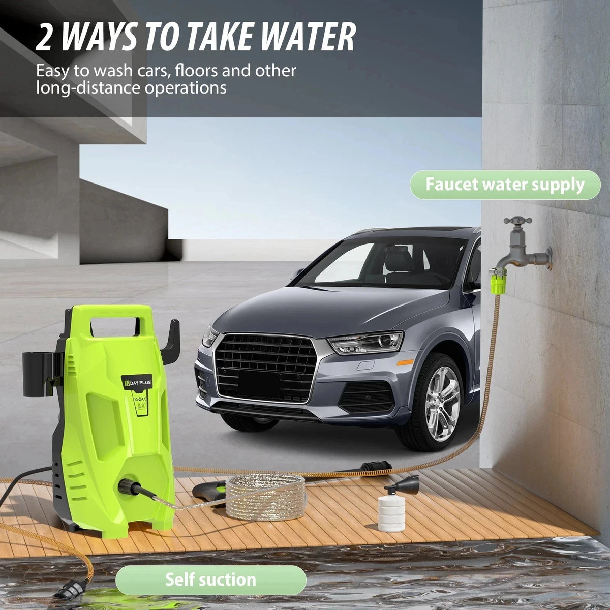 2050PSI Electric High Pressure Washer, 1.6GPM 2300W Washer with 1-180° Adjustabl - SM Nexus Mart