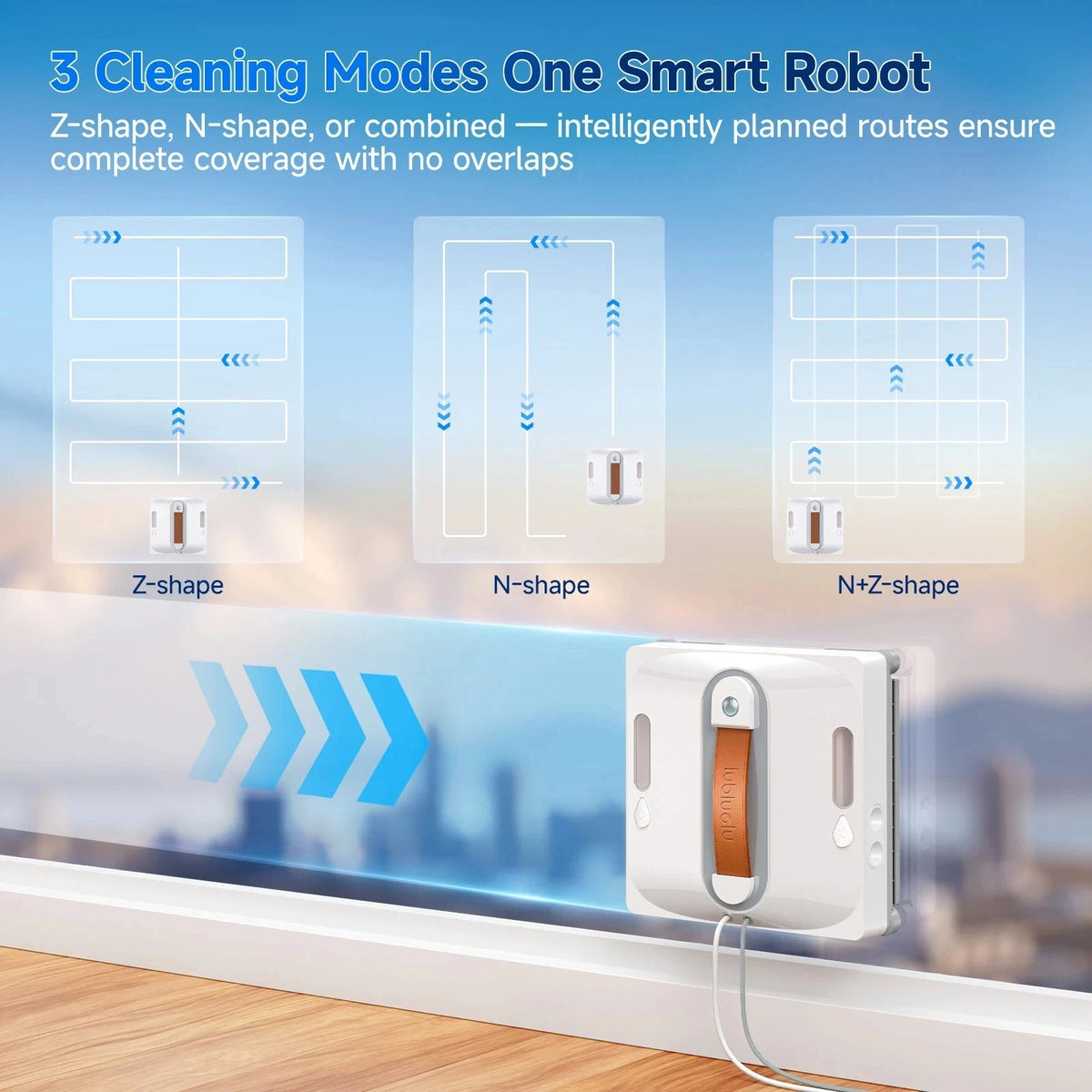 Lubluelu 9000Pa Smart Window Cleaning Robot Dual Water Spray Remote Control UK - SM Nexus Mart