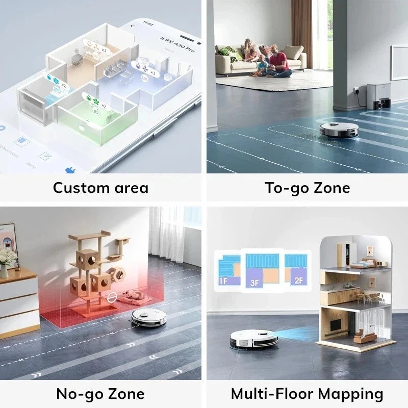 ILIFE A30 PRO 5000Pa Suction, Robot Vacuum and Mop Combo - SM Nexus Mart