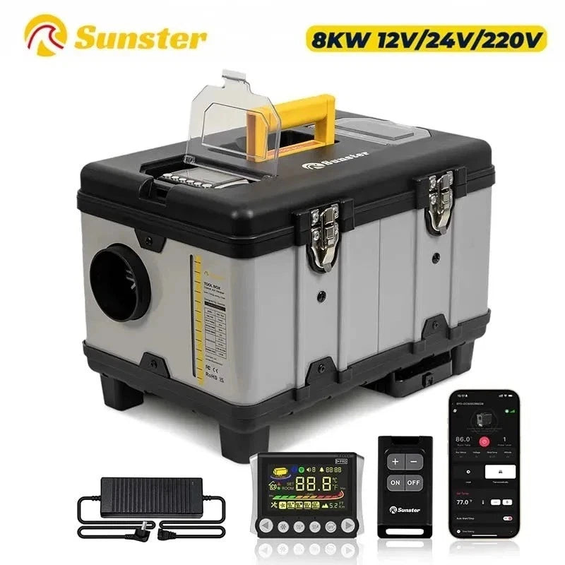 TB10 8KW Toolbox Diesel Air Heater 12V/24V/220V With Adapter - SM Nexus Mart