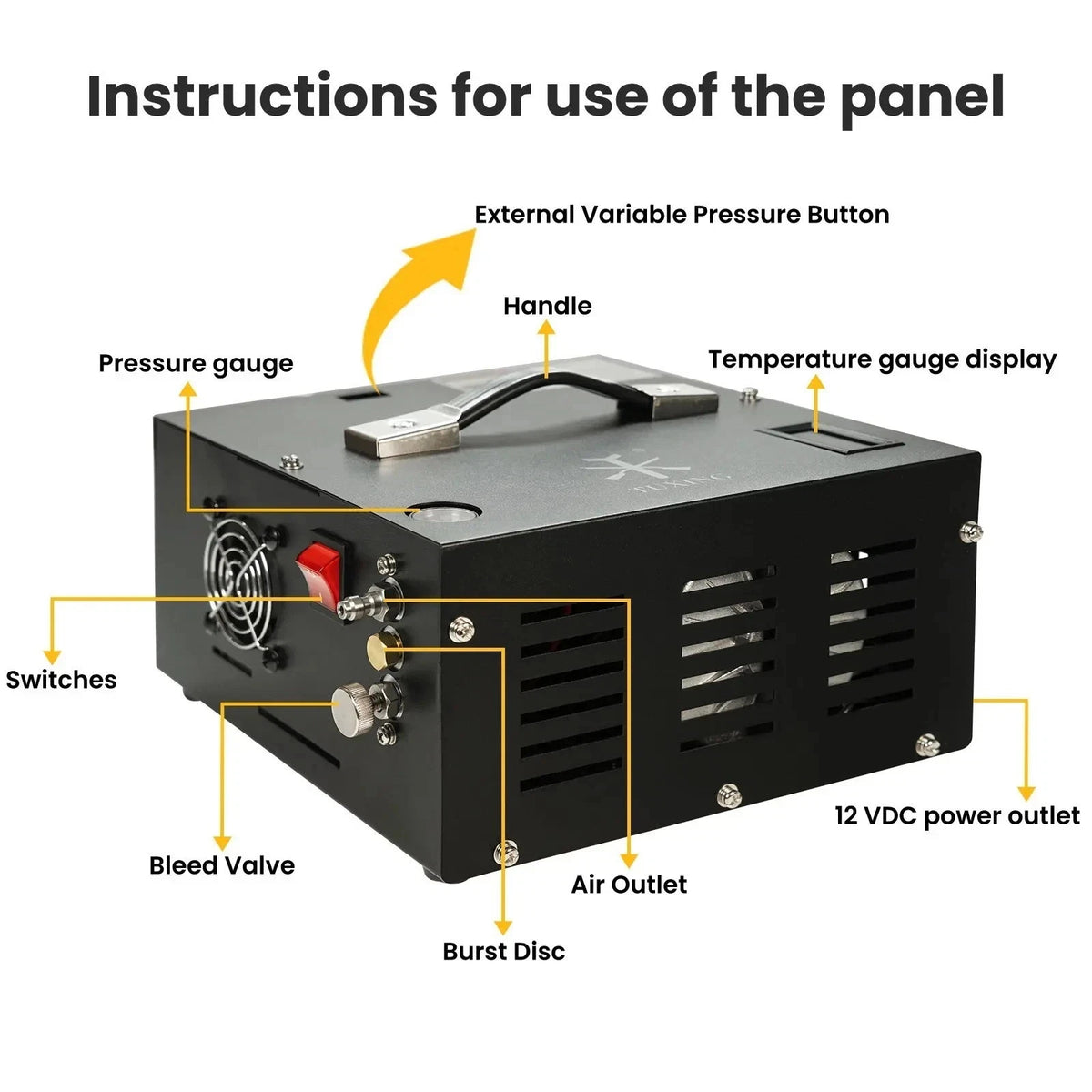 TUXING 4500Psi/300Bar PCP Air Compressor Portable built-in transformer Air Pump - SM Nexus Mart