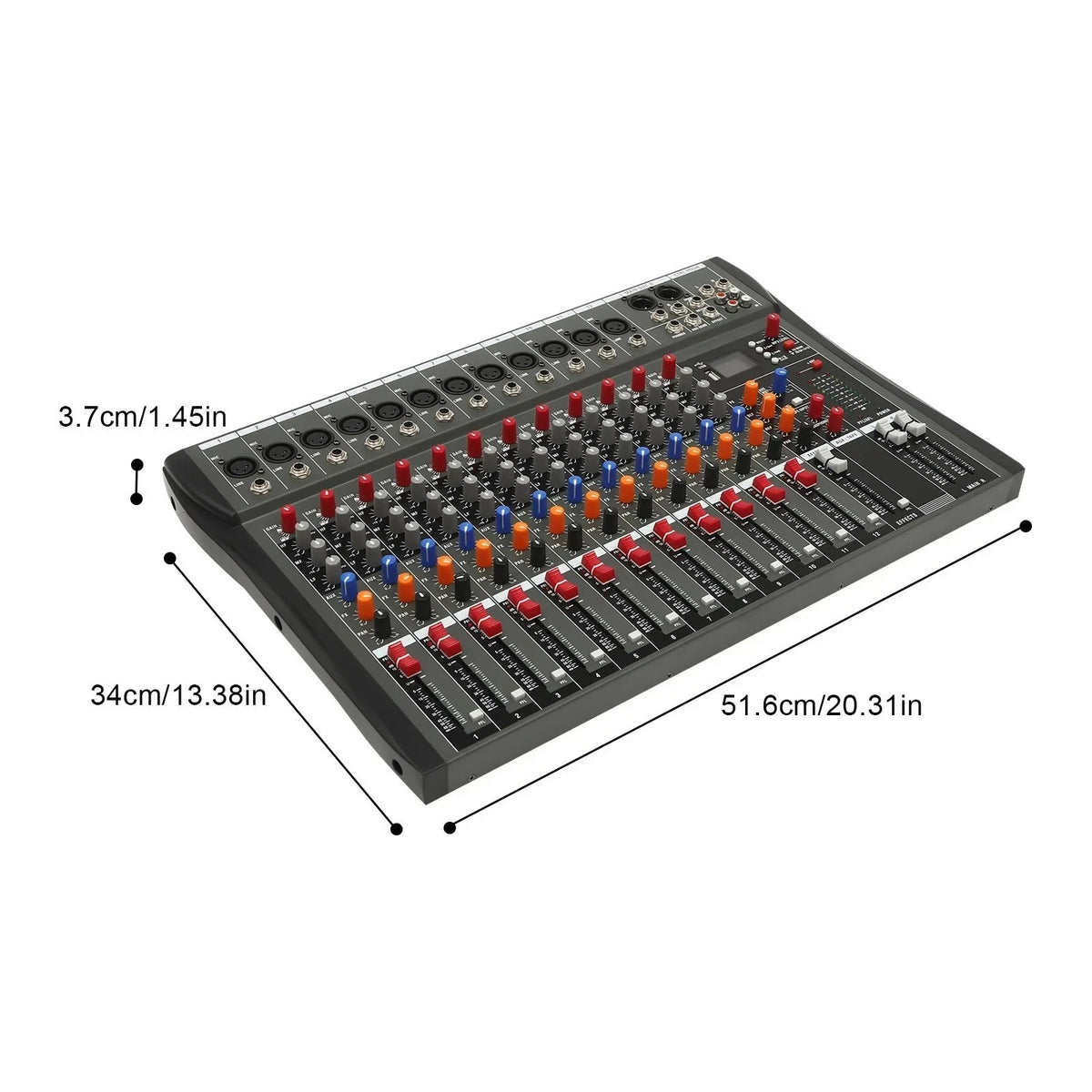 12 Channel Sound Audio Mixer Bluetooth USB DJ Live Studio Mixing Console Amplifi - SM Nexus Mart