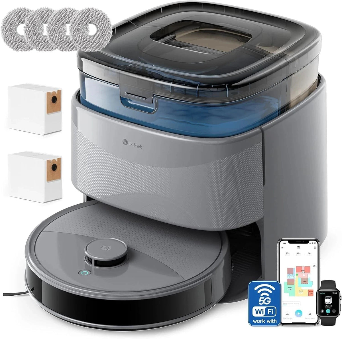 Lefant M3 Max Gen-1 Robot Vacuum Cleaner Mop All-in-One Self-Emptying Station - SM Nexus Mart