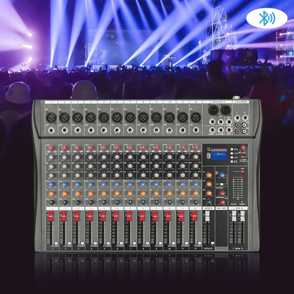 12 Channel Sound Audio Mixer Bluetooth USB DJ Live Studio Mixing Console Amplifi - SM Nexus Mart