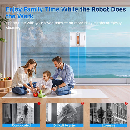 Lubluelu 9000Pa Smart Window Cleaning Robot Dual Water Spray Remote Control UK - SM Nexus Mart