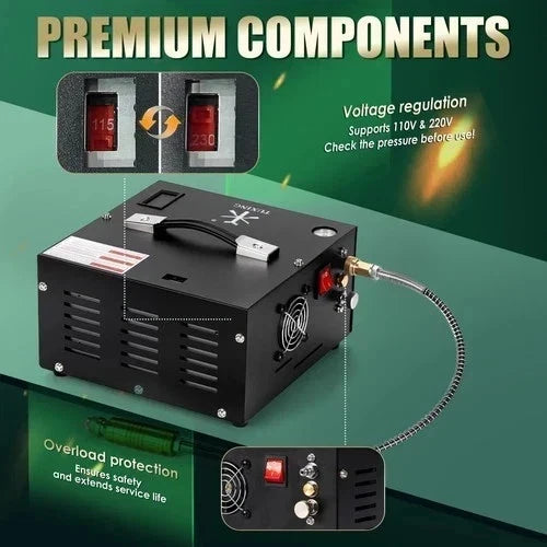 TUXING 4500Psi/300Bar PCP Air Compressor Portable built-in transformer Air Pump - SM Nexus Mart
