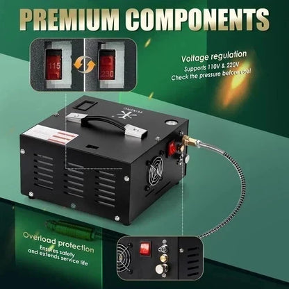 TUXING 4500Psi/300Bar PCP Air Compressor Portable built-in transformer Air Pump - SM Nexus Mart
